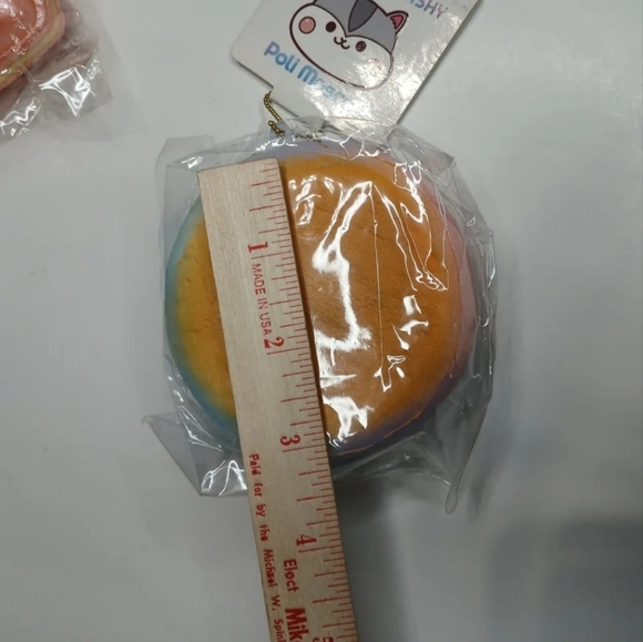 Popular,  Poli Mascot and Poli Heart Macaron Squishy 2 pieces Set Keychain. - Picture 8 of 8